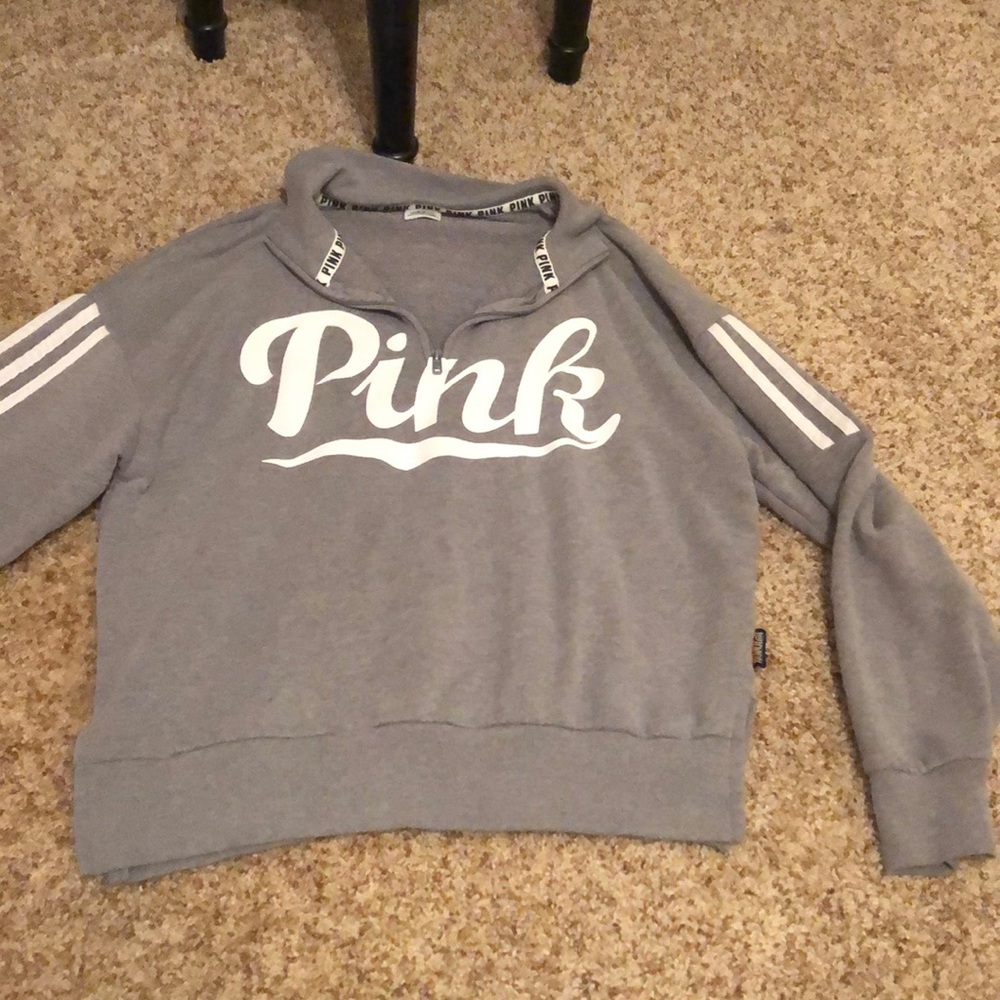Gray PINK quarter zip / NEVER WORN